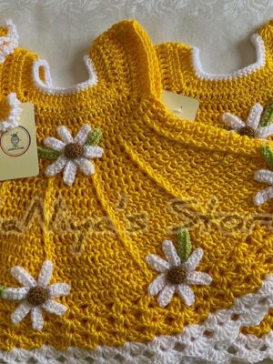 Sunny Daisy Delight Baby Crochet Dress Set | Handcrafted