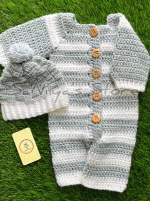 Cozy Stripes Baby Romper | Handcrafted