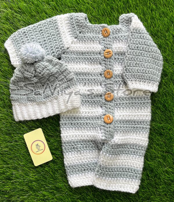 Cozy Stripes Baby Romper | Handcrafted