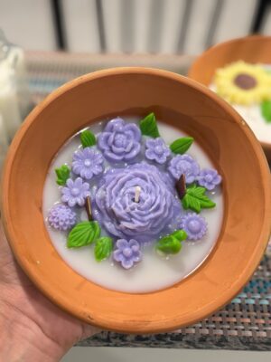 PURPLE BLUE FLORAL PLATTER