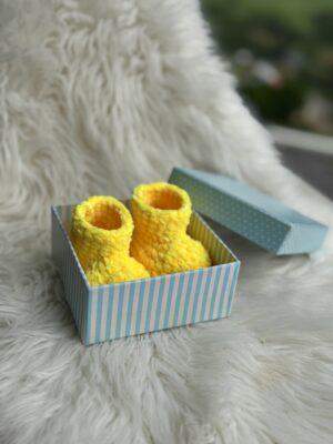 YELLOW VELVET BOOTIES
