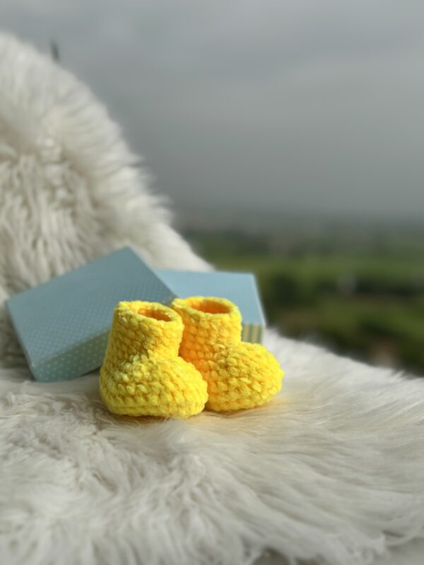 YELLOW VELVET BOOTIES