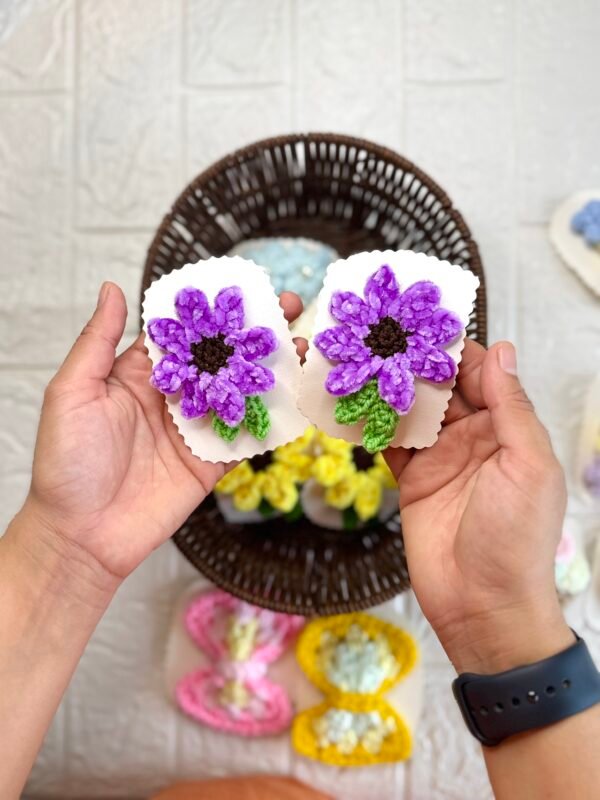 Floral Clip - PURPLE SUNFLOWER
