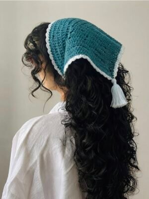 WHIMPSY BANDANA - DEEP TEAL & CRISP BABY BLUE